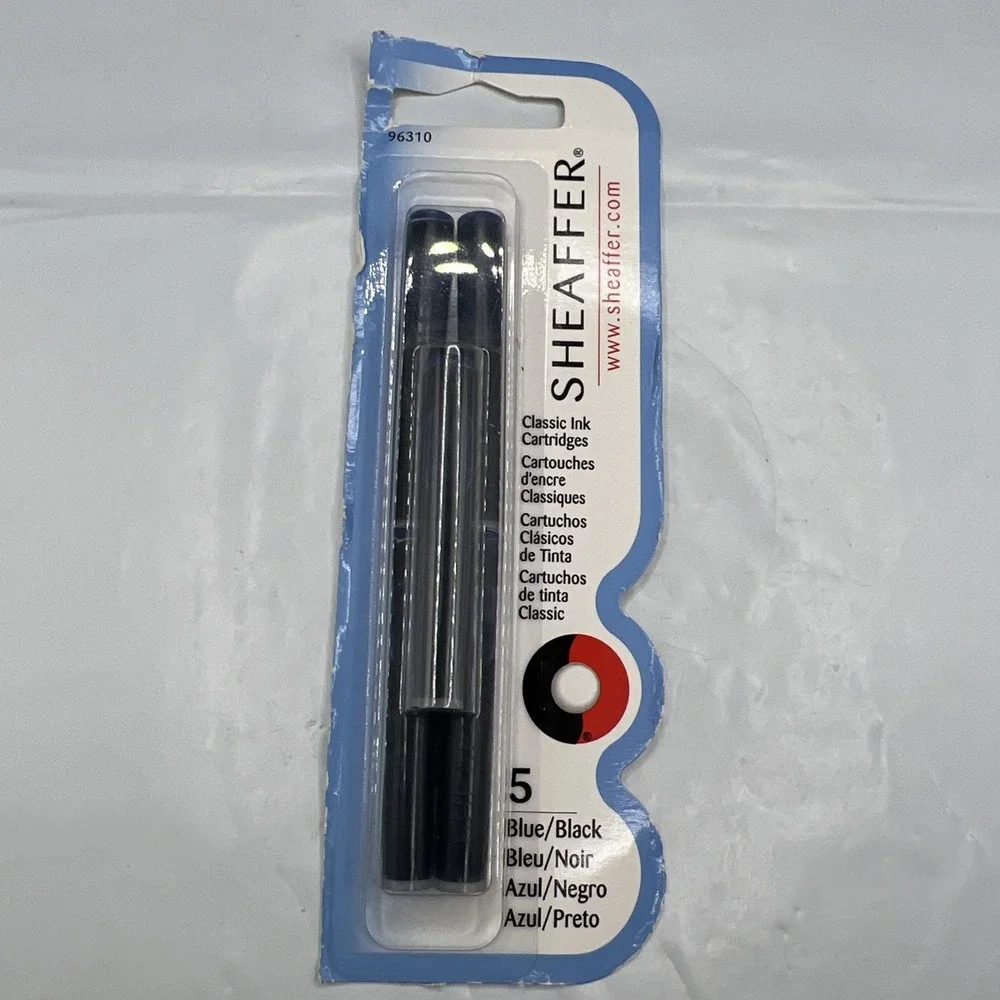 Sheaffer Classic Fountain Pen Ink Cartridges Blue Black 5 Pack 96310 New Sealed